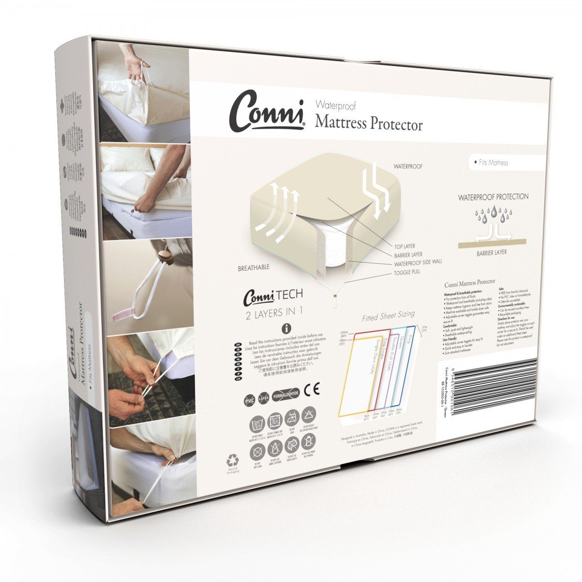 Conni Waterproof Mattress Protector Incontinence Bed Wetting 