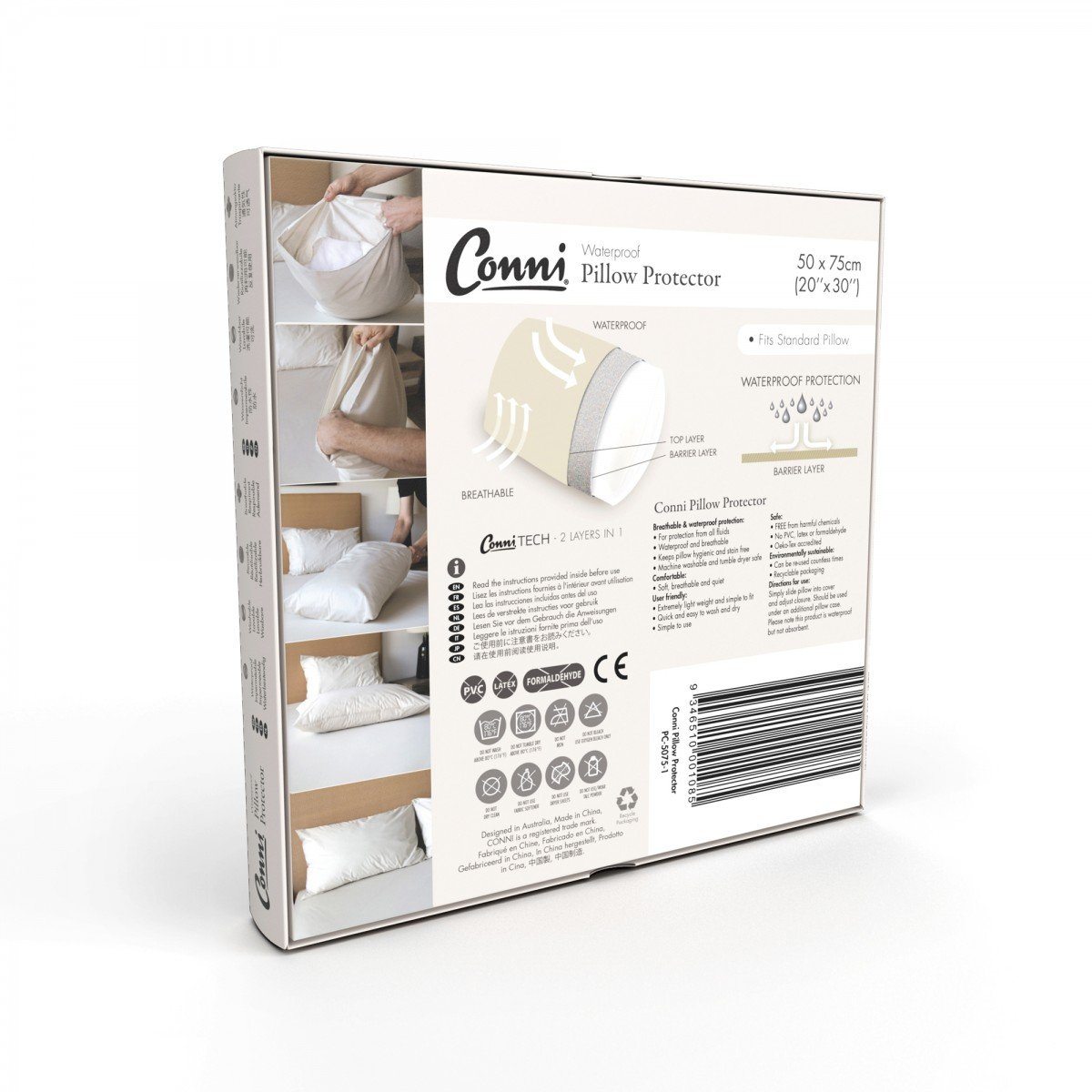 Conni Waterproof Pillow Protector Incontinence Bed Wetting 